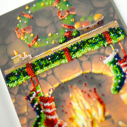 DIY Bead Embroidery Kit "By the fireplace" 6.7"x11.8" / 17.0x30.0 cm