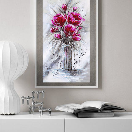DIY Bead Embroidery Kit "Red emerald" 8.7"x15.7" / 22.0x40.0 cm