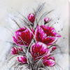 DIY Bead Embroidery Kit "Red emerald" 8.7"x15.7" / 22.0x40.0 cm