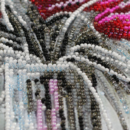 DIY Bead Embroidery Kit "Red emerald" 8.7"x15.7" / 22.0x40.0 cm