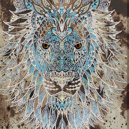 DIY Bead Embroidery Kit "Savannah Pride" 10.6"x15.7" / 27.0x40.0 cm