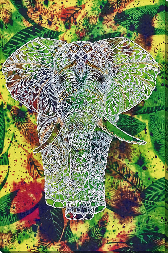 DIY Bead Embroidery Kit "Jungle Song" 10.6"x16.1" / 27.0x41.0 cm