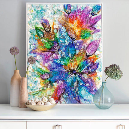 DIY Bead Embroidery Kit "Rainbow heart" 10.6"x14.2" / 27.0x36.0 cm