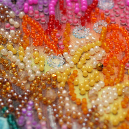 DIY Bead Embroidery Kit "Rainbow heart" 10.6"x14.2" / 27.0x36.0 cm