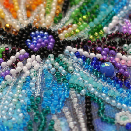 DIY Bead Embroidery Kit "Rainbow heart" 10.6"x14.2" / 27.0x36.0 cm