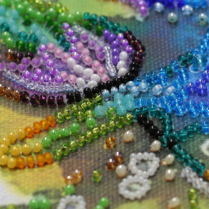 DIY Bead Embroidery Kit "Rainbow heart" 10.6"x14.2" / 27.0x36.0 cm