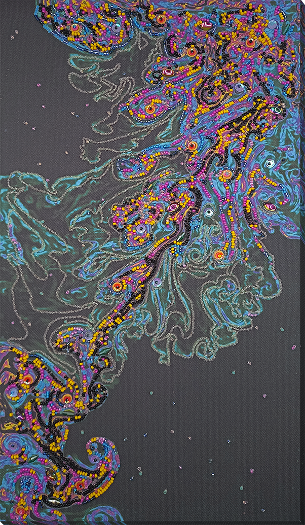 DIY Bead Embroidery Kit "Space dream" 8.7"x15.7" / 22.0x40.0 cm