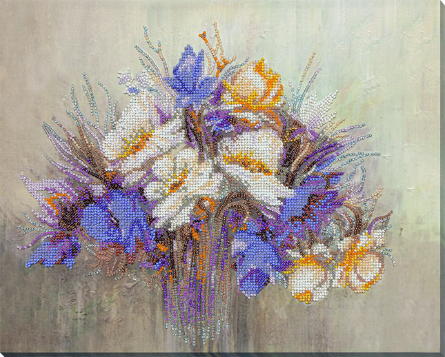 DIY Bead Embroidery Kit "Flower chime" 13.8"x11.0" / 35.0x28.0 cm