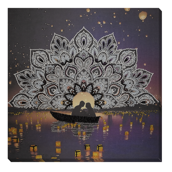 DIY Bead Embroidery Kit "Romantic evening" 11.8"x11.8" / 30.0x30.0 cm