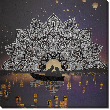 DIY Bead Embroidery Kit "Romantic evening" 11.8"x11.8" / 30.0x30.0 cm
