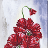 DIY Bead Embroidery Kit "Poppy flower" 10.2"x33.9" / 26.0x86.0 cm