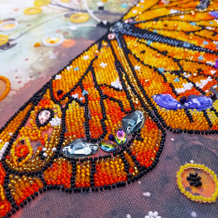 DIY Bead Embroidery Kit "Amber flight" 12.2"x15.7" / 31.0x40.0 cm