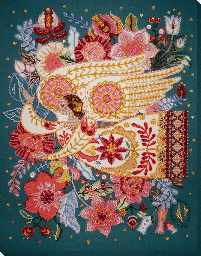 DIY Bead Embroidery Kit "Wings of inspiration" 15.2"x11.8" / 38.5x30.0 cm