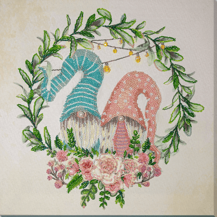 DIY Bead Embroidery Kit "Charming couple" 11.8"x11.8" / 30.0x30.0 cm