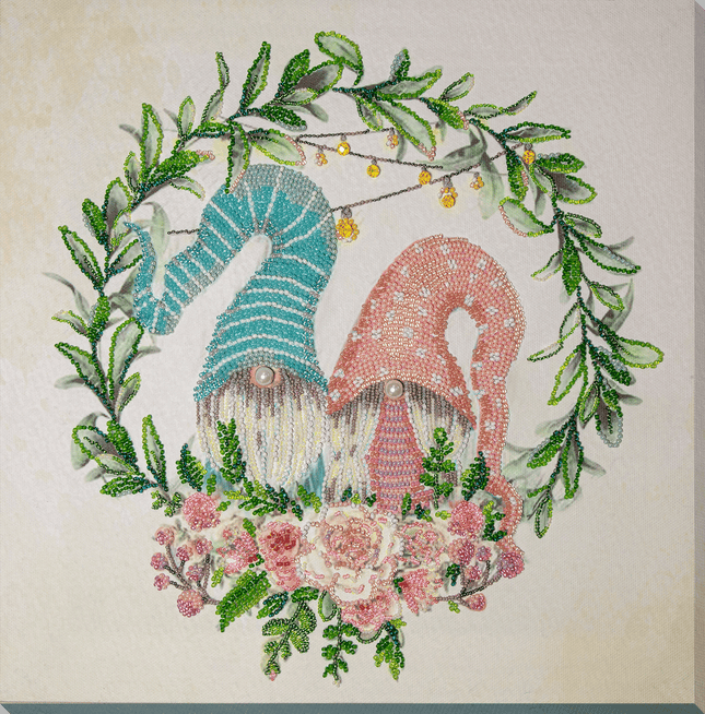 DIY Bead Embroidery Kit "Charming couple" 11.8"x11.8" / 30.0x30.0 cm