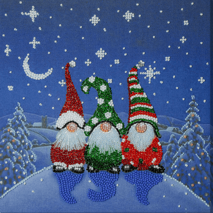 DIY Bead Embroidery Kit "The three dwarfs" 7.9"x7.9" / 20.0x20.0 cm