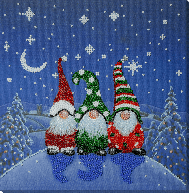 DIY Bead Embroidery Kit "The three dwarfs" 7.9"x7.9" / 20.0x20.0 cm