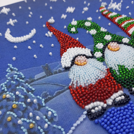 DIY Bead Embroidery Kit "The three dwarfs" 7.9"x7.9" / 20.0x20.0 cm