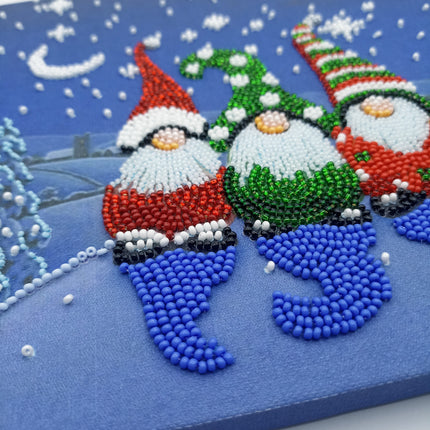 DIY Bead Embroidery Kit "The three dwarfs" 7.9"x7.9" / 20.0x20.0 cm