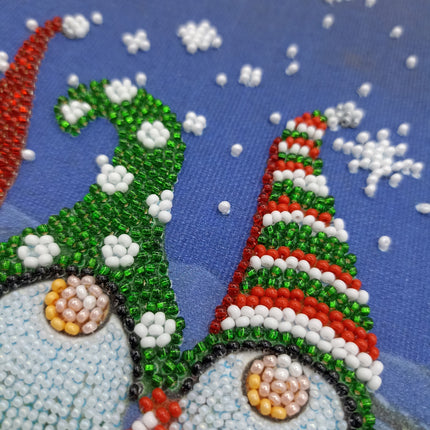 DIY Bead Embroidery Kit "The three dwarfs" 7.9"x7.9" / 20.0x20.0 cm