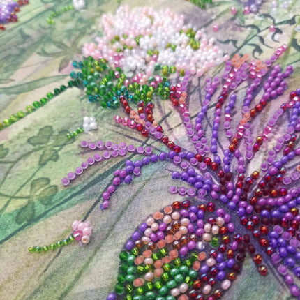 DIY Bead Embroidery Kit "Cornflowers in the field" 20.5"x9.1" / 52.0x23.0 cm