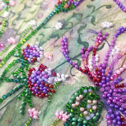 DIY Bead Embroidery Kit "Cornflowers in the field" 20.5"x9.1" / 52.0x23.0 cm