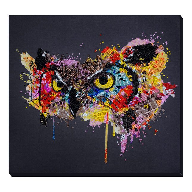 DIY Bead Embroidery Kit "Look of a predator" 11.8"x11.0" / 30.0x28.0 cm