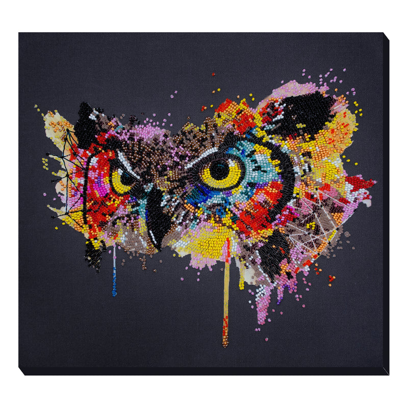 DIY Bead Embroidery Kit "Look of a predator" 11.8"x11.0" / 30.0x28.0 cm