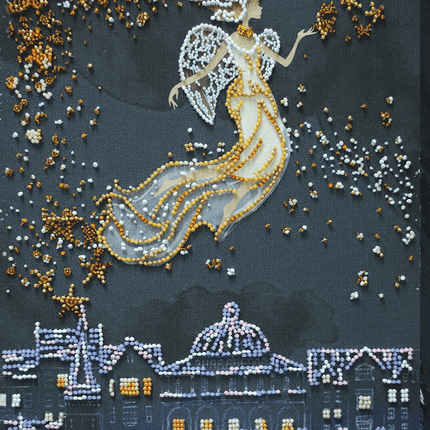 DIY Bead Embroidery Kit "Star angel" 8.7"x15.7" / 22.0x40.0 cm