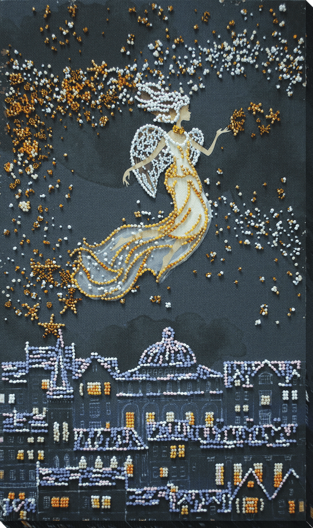 DIY Bead Embroidery Kit "Star angel" 8.7"x15.7" / 22.0x40.0 cm