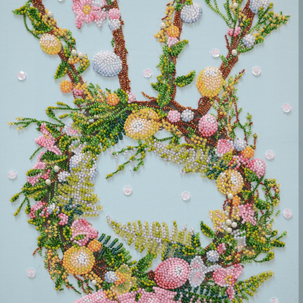 DIY Bead Embroidery Kit "Spring joy" 9.1"x15.7" / 23.0x40.0 cm