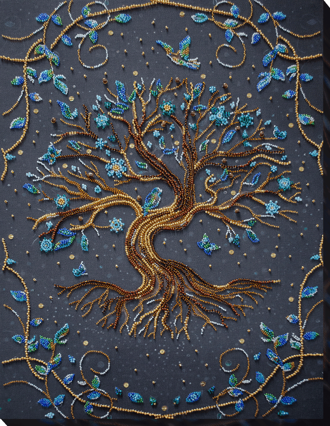 DIY Bead Embroidery Kit "Where the fairytale live" 11.8"x16.1" / 30.0x41.0 cm