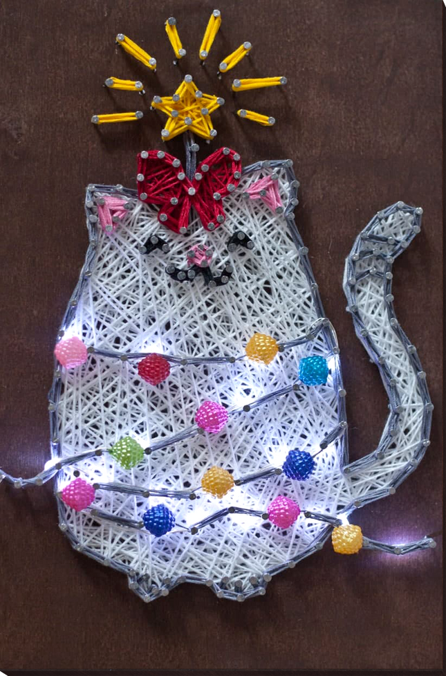 String Art Creative DIY Kit "Nice kitty" 7.5"x11.4" / 19.0x29.0 cm