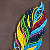 String Art Creative DIY Kit "Multicolored feather" 7.5"x11.4" / 19.0x29.0 cm