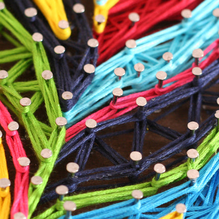 String Art Creative DIY Kit "Multicolored feather" 7.5"x11.4" / 19.0x29.0 cm