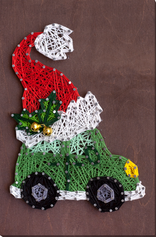 String Art Creative DIY Kit "Christmas car" 7.5"x11.4" / 19.0x29.0 cm