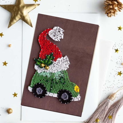 String Art Creative DIY Kit "Christmas car" 7.5"x11.4" / 19.0x29.0 cm