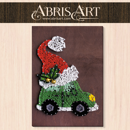 String Art Creative DIY Kit "Christmas car" 7.5"x11.4" / 19.0x29.0 cm