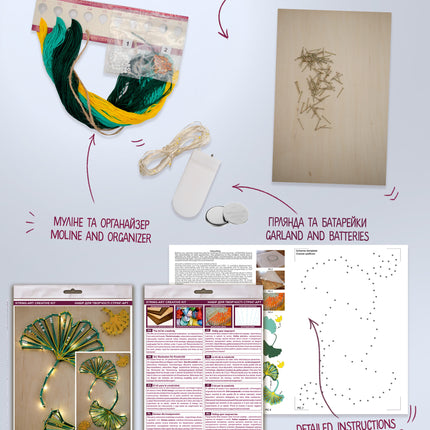 String Art Creative DIY Kit "Malachite dance" 7.5"x11.4" / 19.0x29.0 cm