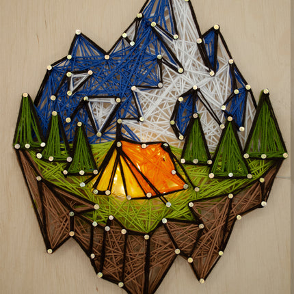 String Art Creative DIY Kit "Аt the foot of the mountain" 7.5"x11.4" / 19.0x29.0 cm