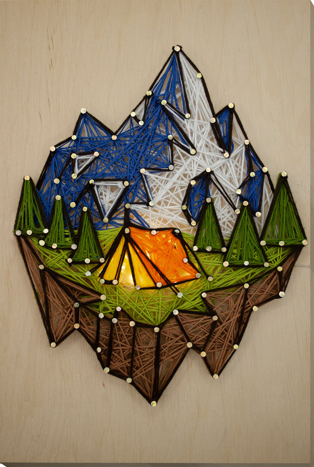 String Art Creative DIY Kit "Аt the foot of the mountain" 7.5"x11.4" / 19.0x29.0 cm