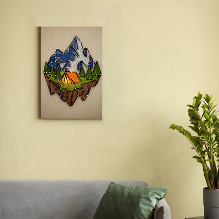 String Art Creative DIY Kit "Аt the foot of the mountain" 7.5"x11.4" / 19.0x29.0 cm