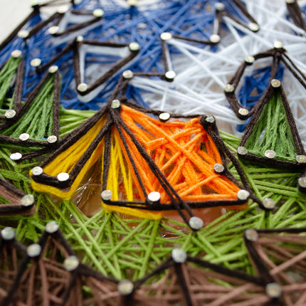 String Art Creative DIY Kit "Аt the foot of the mountain" 7.5"x11.4" / 19.0x29.0 cm