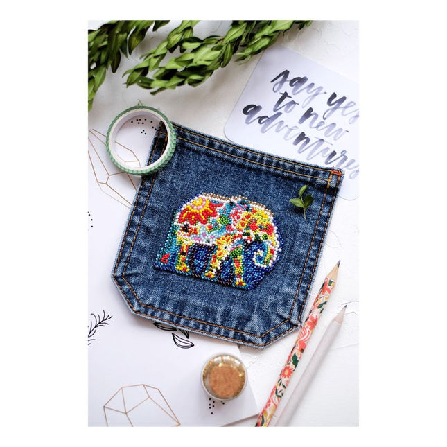 Bead embroidery patch kit "Elephant"