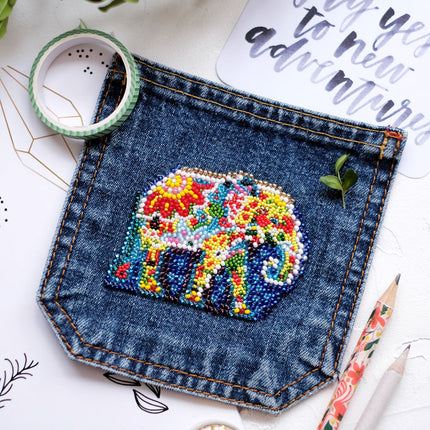 Bead embroidery patch kit "Elephant"
