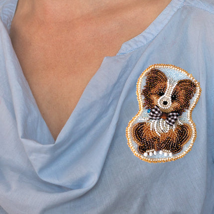 Bead embroidery patch kit "Dog"