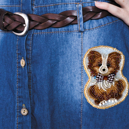 Bead embroidery patch kit "Dog"