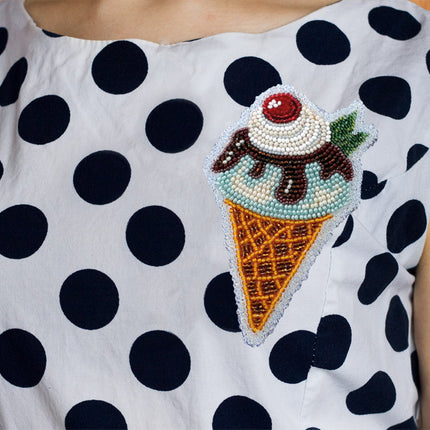 Bead embroidery patch kit "Ice cream"