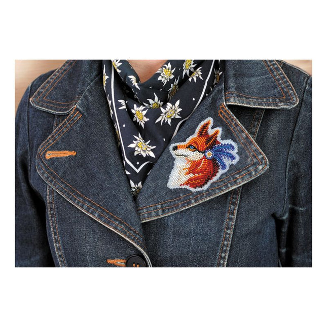 Bead embroidery patch kit "Fox"