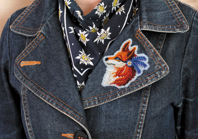 Bead embroidery patch kit "Fox"